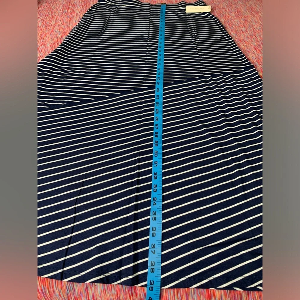 Sonoma White & Navy Striped Maxi Skirt MEDIUM NWT - Picture 6 of 9